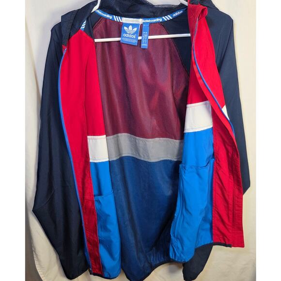 Adidas Skateboarding Climaproof Windbreaker Jacket L Blue Red White 2014 - Picture 3 of 14